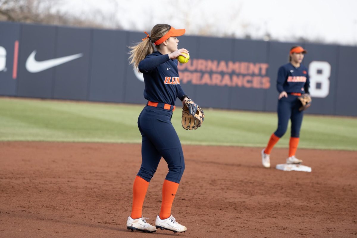 Sophomore shortstop Ava Moore holds a ball in her hand during a game against Saint Louis on March 3, 2025.
