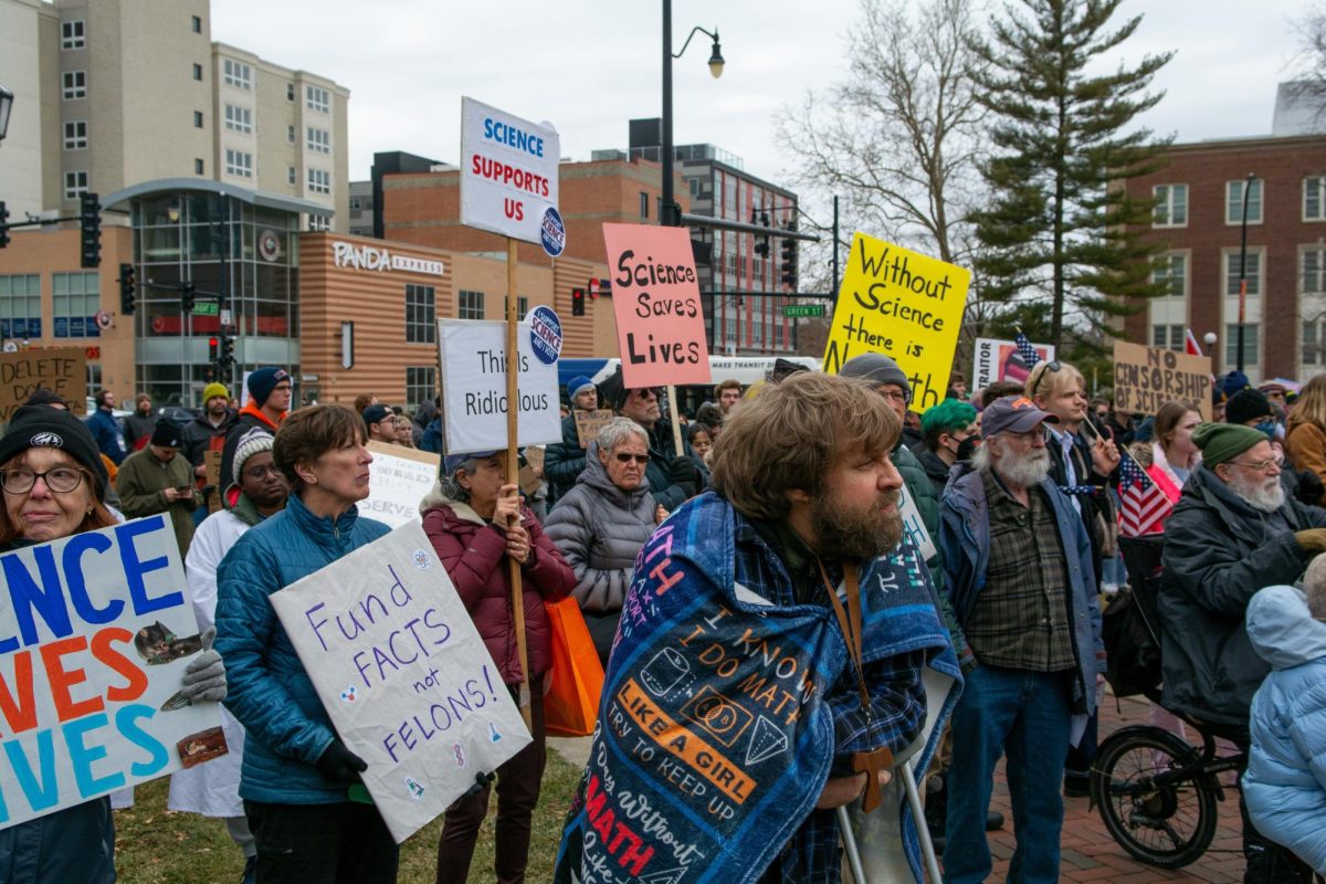 On March 7, faculty, students and community members gathered for the Stand Up for Science protest. The protest was one of many across the country calling for scientific funding.