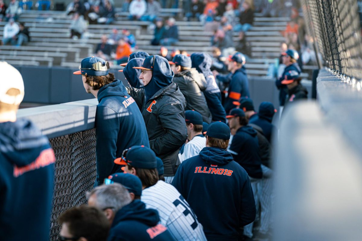 Illinois baseball’s dugout during a game against Northern Illinois on April 12, 2024. 