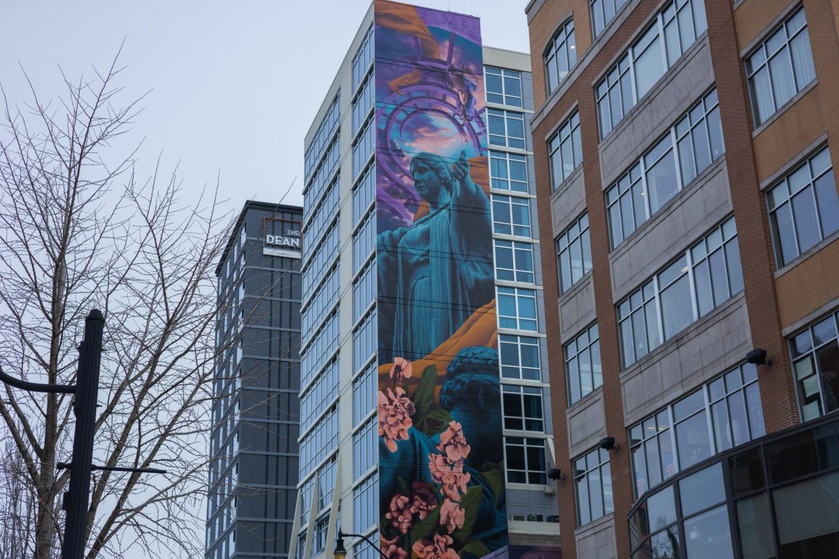 The Alma Mater mural continues to be one of the most recognizable on Green St. Feb. 18.