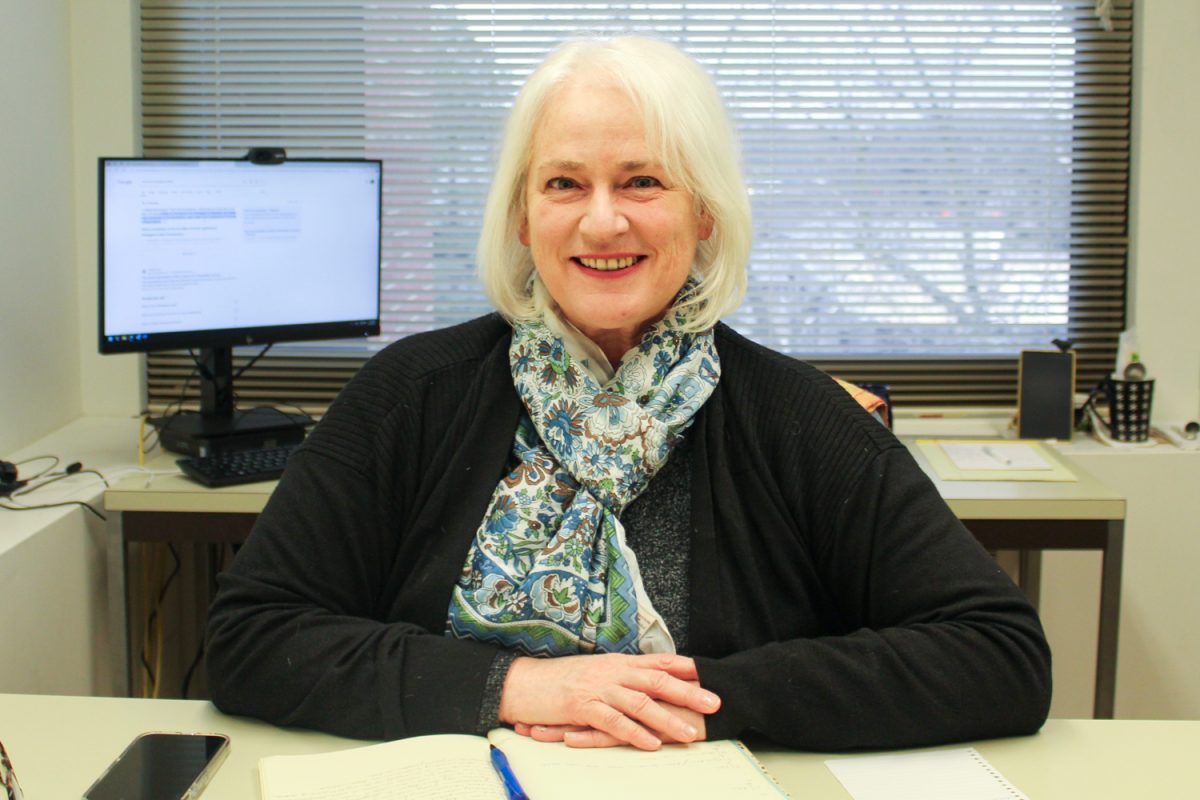 Associate Spanish professor Ann Abbott in her office on March 24. Abbott teaches SPAN 232: Spanish in the Community, in which students help C-U community members whose primary language is Spanish.