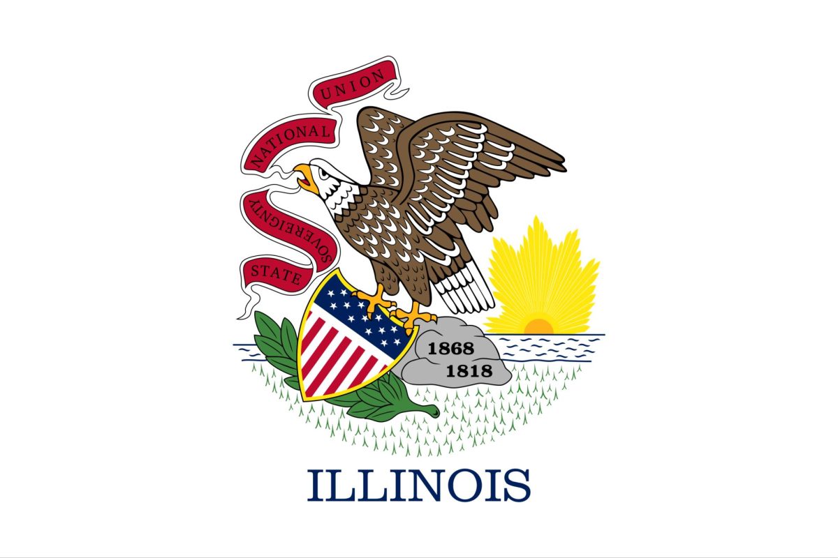 Flag of Illinois. 