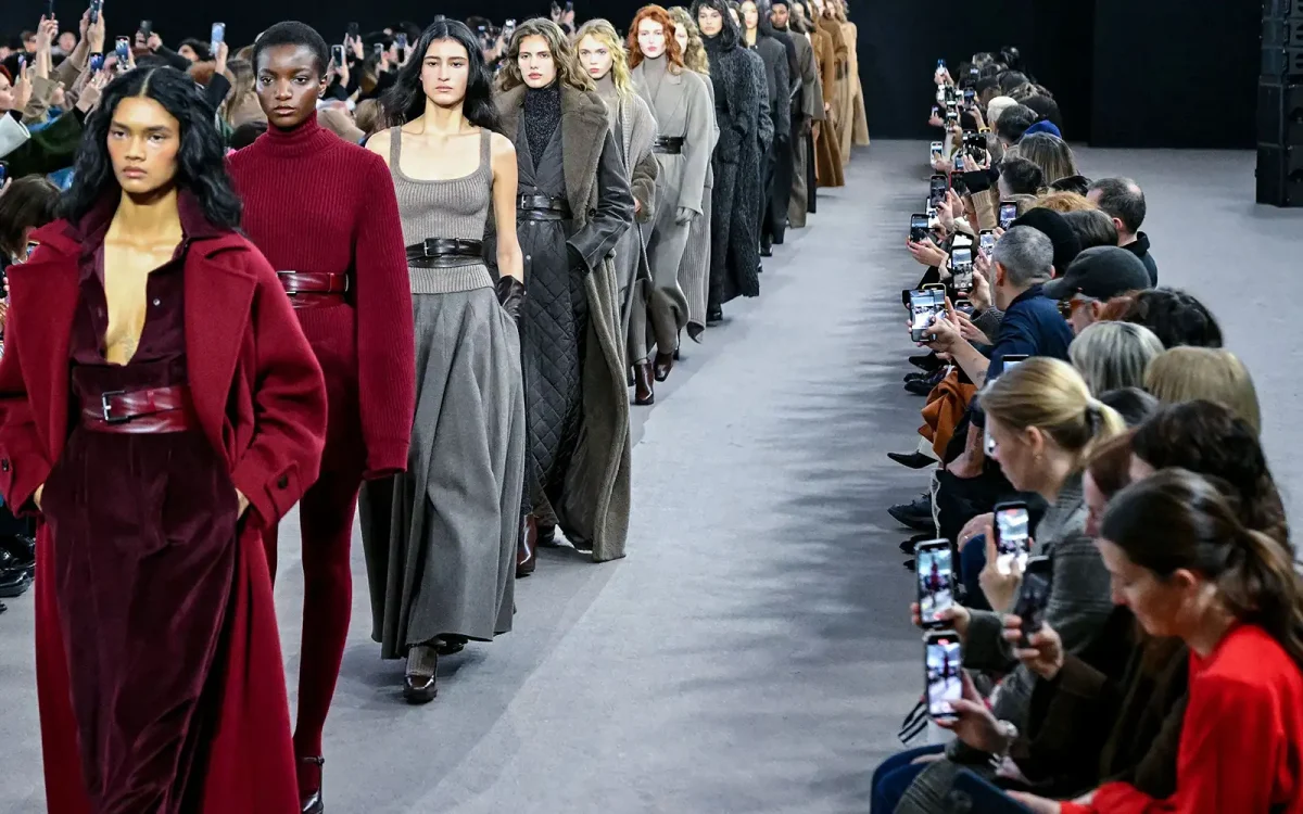 Models during the Max Mara collection show as part of the Milan Fashion Week Womenswear Autumn/Winter 2025/2026 collection on Feb. 27.