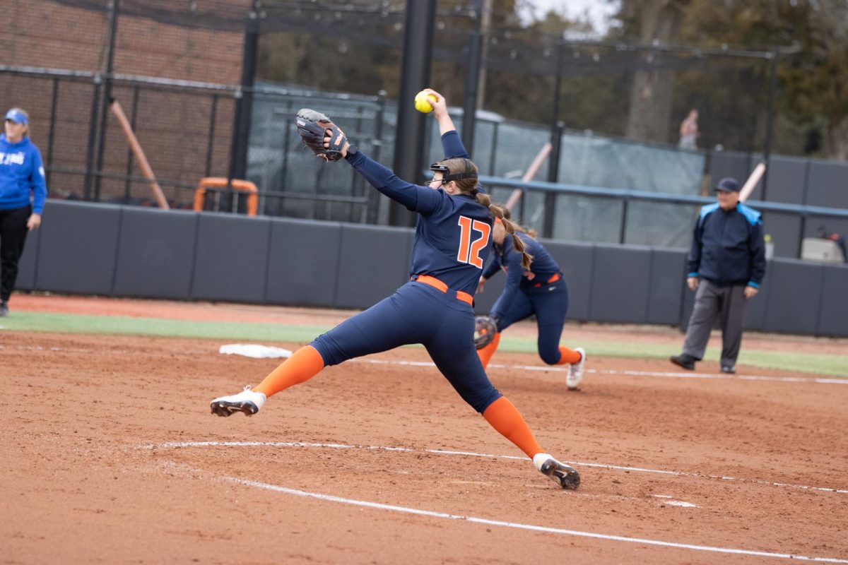 Junior right-handed pitcher Karley Yergler delivers a pitch against Saint Louis on March 5. 