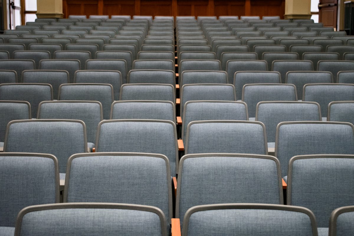 The seats of many lecture halls, including those in the Gregory Hall's auditorium, sit empty during the summer.