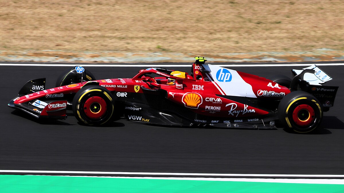Lewis Hamilton drives in a free practice session before the 2025 Japan Grand Prix on April 4. 