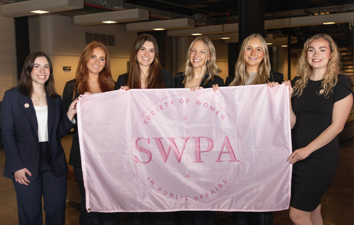 Tori Waunn, Lily O’Brien, Audrey Miscavage, Chloe Beucler, Kaitlyn Cicatello and Julia Burke, the 2024 SWPA executive board, attend an event with the RSO in 2024.