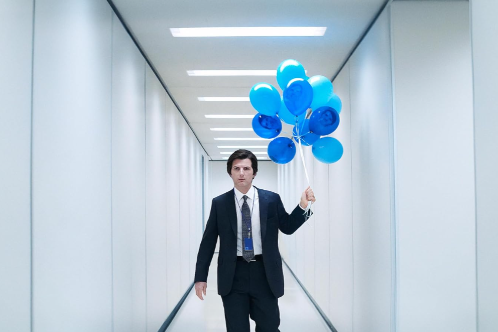 Adam Scott stars as Mark S. in Severance (2022).