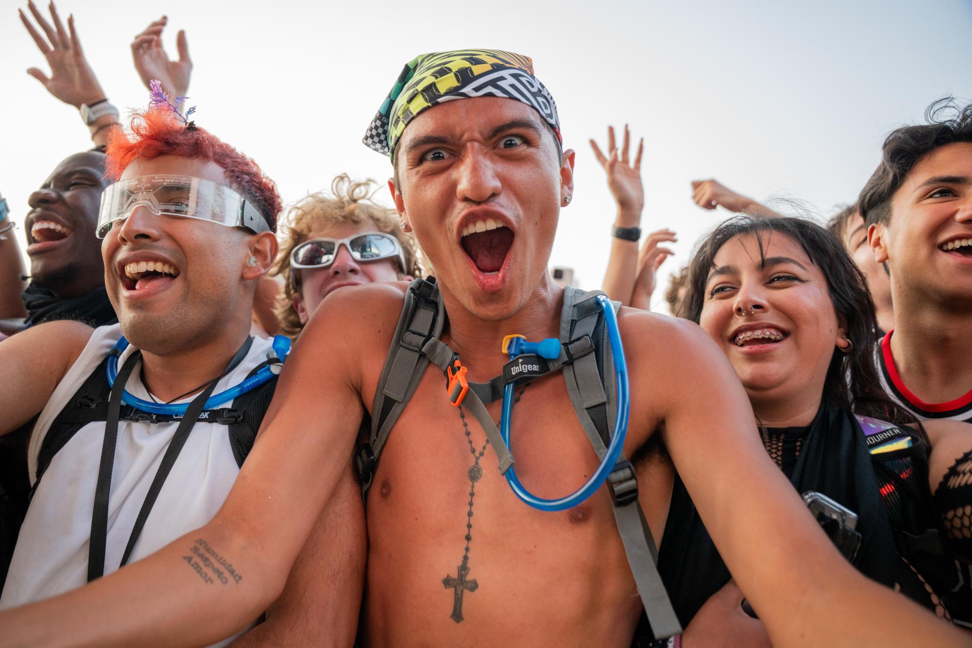 Fans dance at the barricades of Perry's stage on Friday during ISOxo's set. The day was packed with more intense electronic sets.