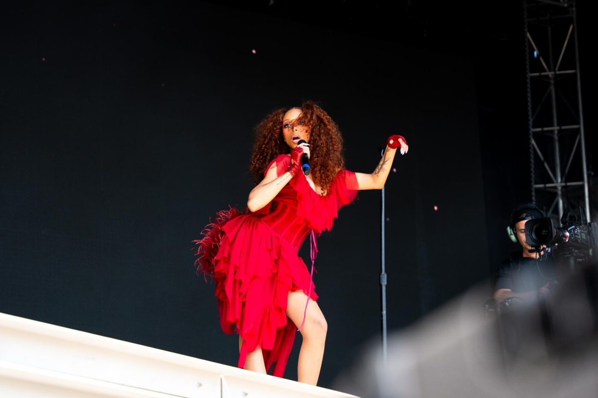 Ravyn Lenae dances around the stage and soothes the audience during her performance on the second morning of Lollapalooza, Aug. 1.