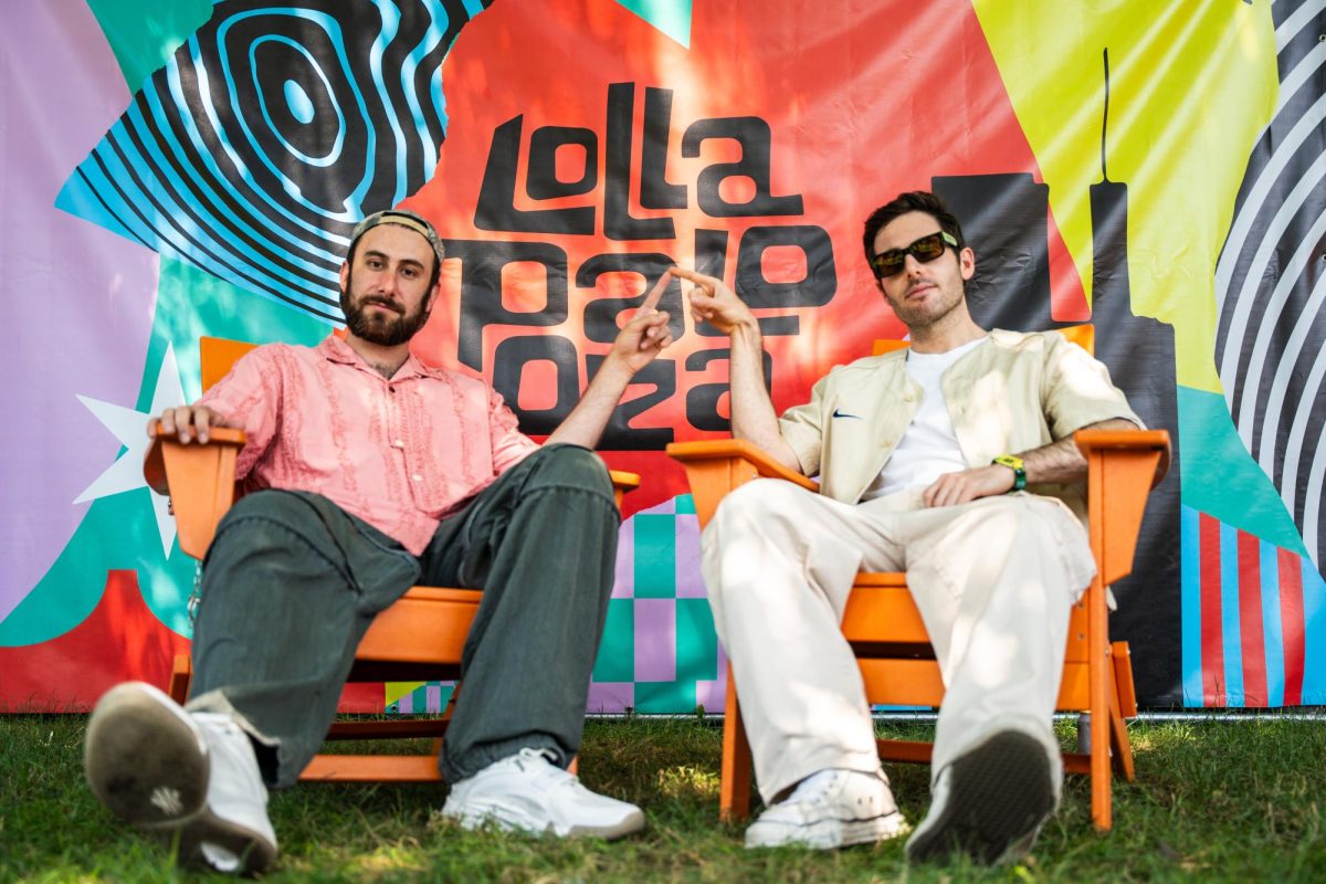 Eli Sones (Left) and Matthew Halper (Right) of Two Friends before their set on Saturday, day 3 of Lollapalooza.