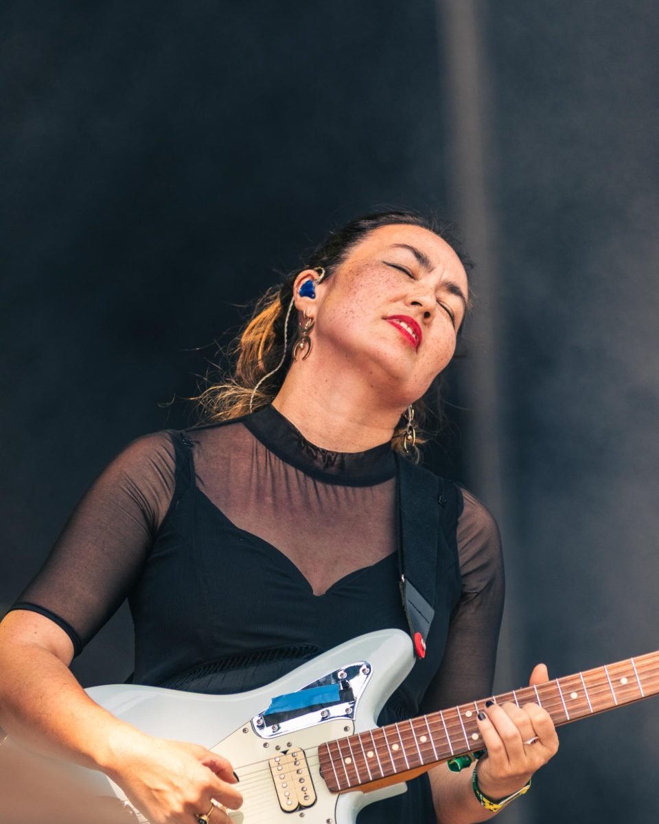 Bôa's Jasmine Rodgers leans into the music as they perform at Bud Light to a multi-generational audience on Saturday afternoon.