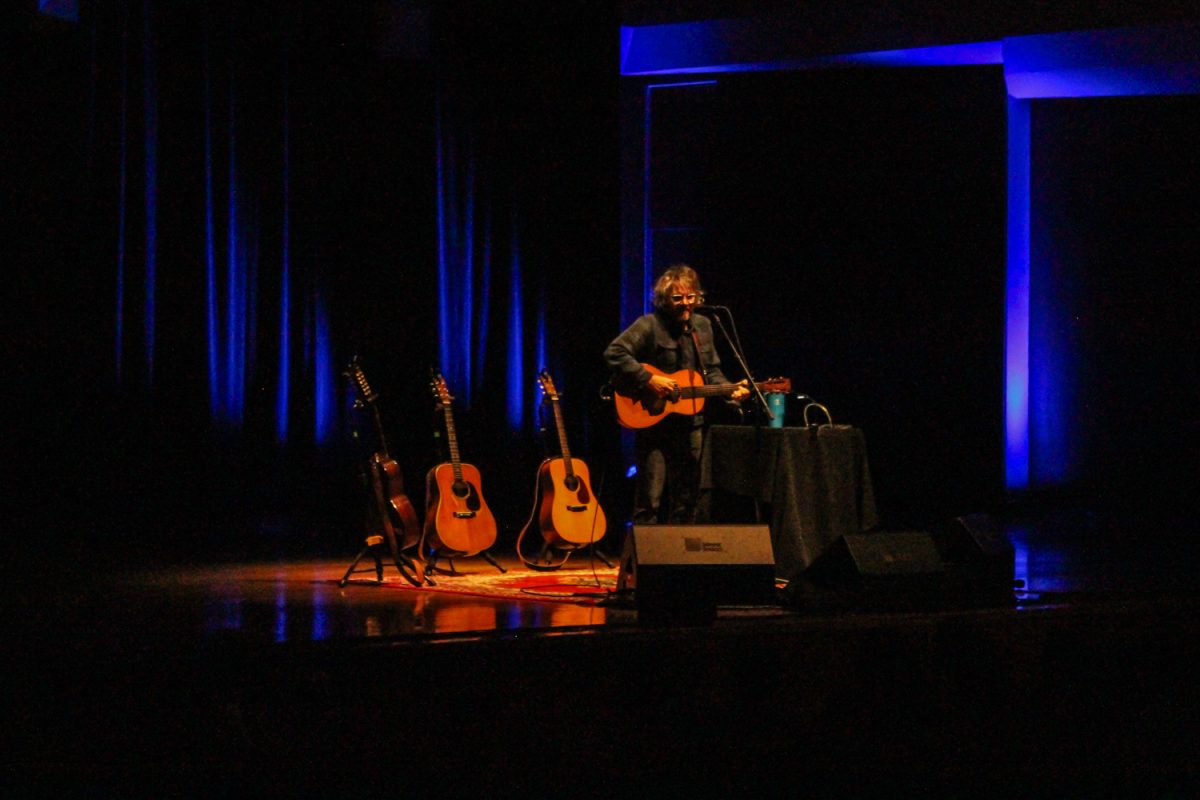 Jeff Tweedy performs on stage in Foellinger Great Hall at the Krannert Center of Performing Art on Sept 6, 2025.