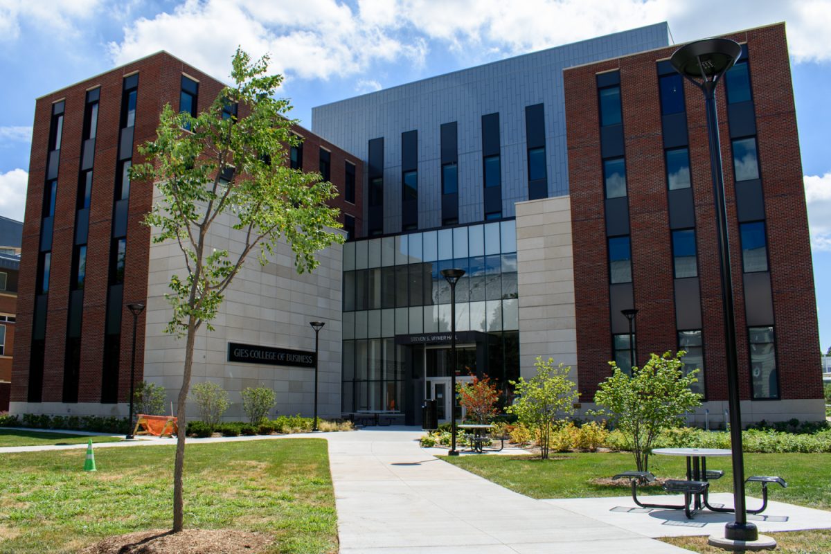The newly constructed Wymer Hall on Aug. 21, 2025, located on Gregory Drive south of the Armory.