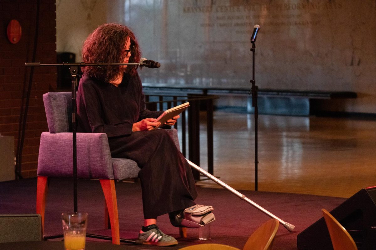 Award-winning poet Carmen Giménez performs on the opening night of PYGMALION at the Krannert Center for the Performing Arts. Giménez is the publisher and executive director of Graywolf Press, a nonprofit publisher based in Minneapolis, Minnesota.