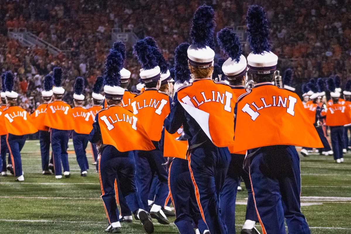 The Marching Illini performs Bohemian Rhapsody as a 50-year celebration of the song’s release on Sept. 13.