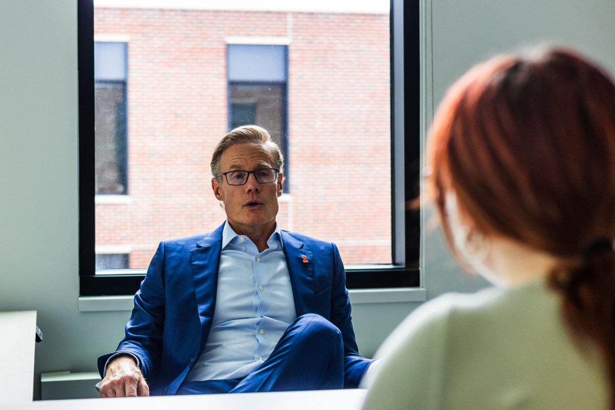 Larry Gies sits down with Daily Illini Editor-in-Chief Sam Gregerman to discuss his $100 million donation to the University DIA last month.