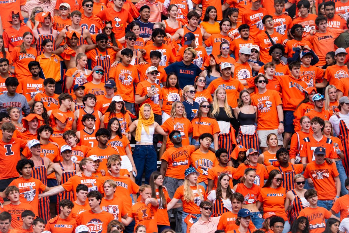A crowd of orange-clad Illinois fans watch the game versus no. 1 Ohio State  on Oct. 11.