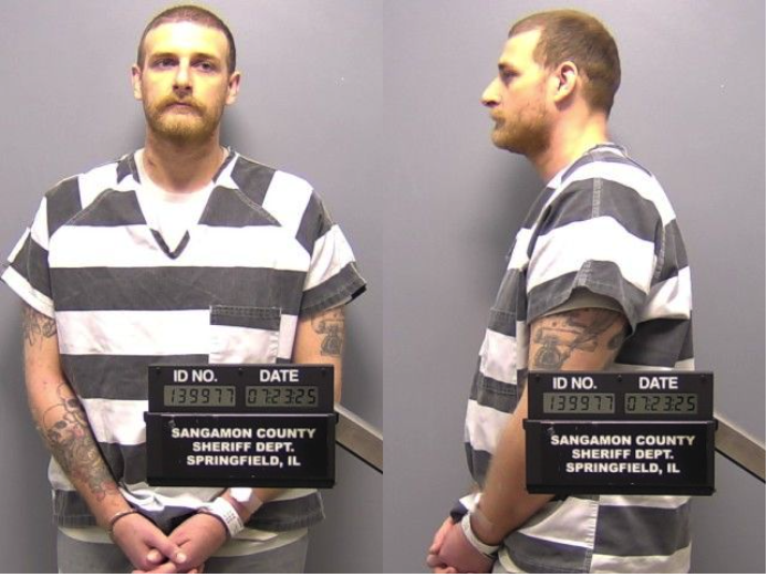 Sean Grayson, a former Sangamon County Sheriff’s Deputy, stands posed for his mugshot on July 23. Grayson was found guilty of second-degree murder on Wednesday in the 2024 killing of Sonya Massey.