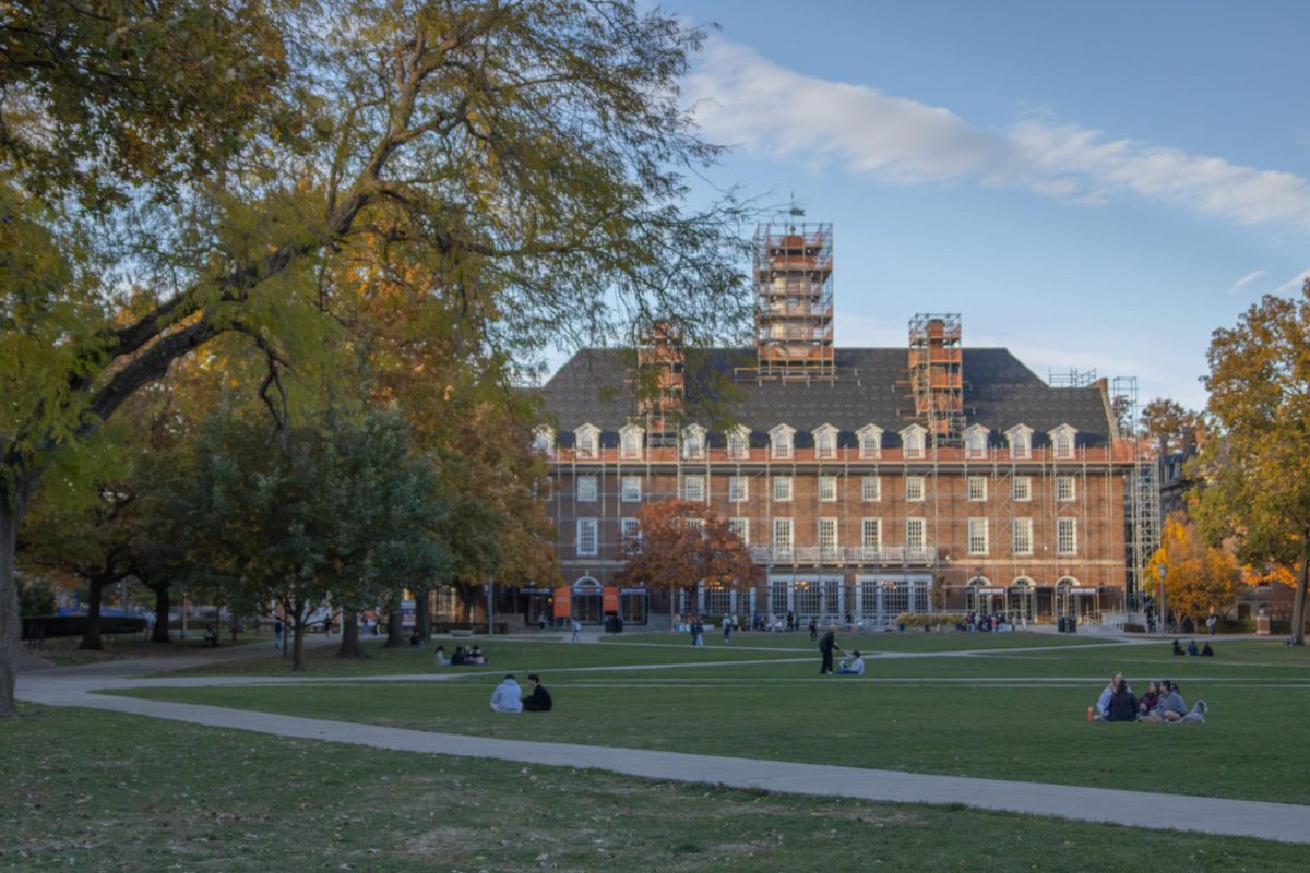 Students sit on the Main Quad on Nov. 8. 