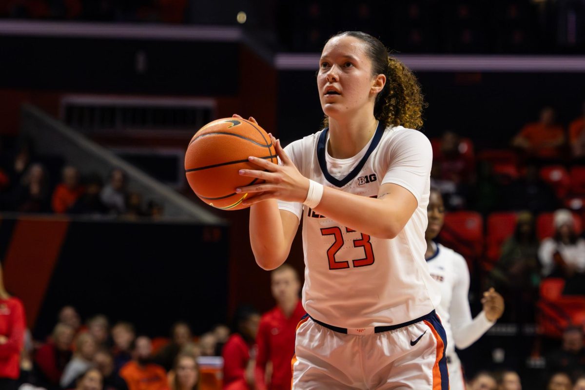 Sophomore forward Berry Wallace prepares to shoot a free throw during Illinois’ game against Illinois State on Nov. 9. 