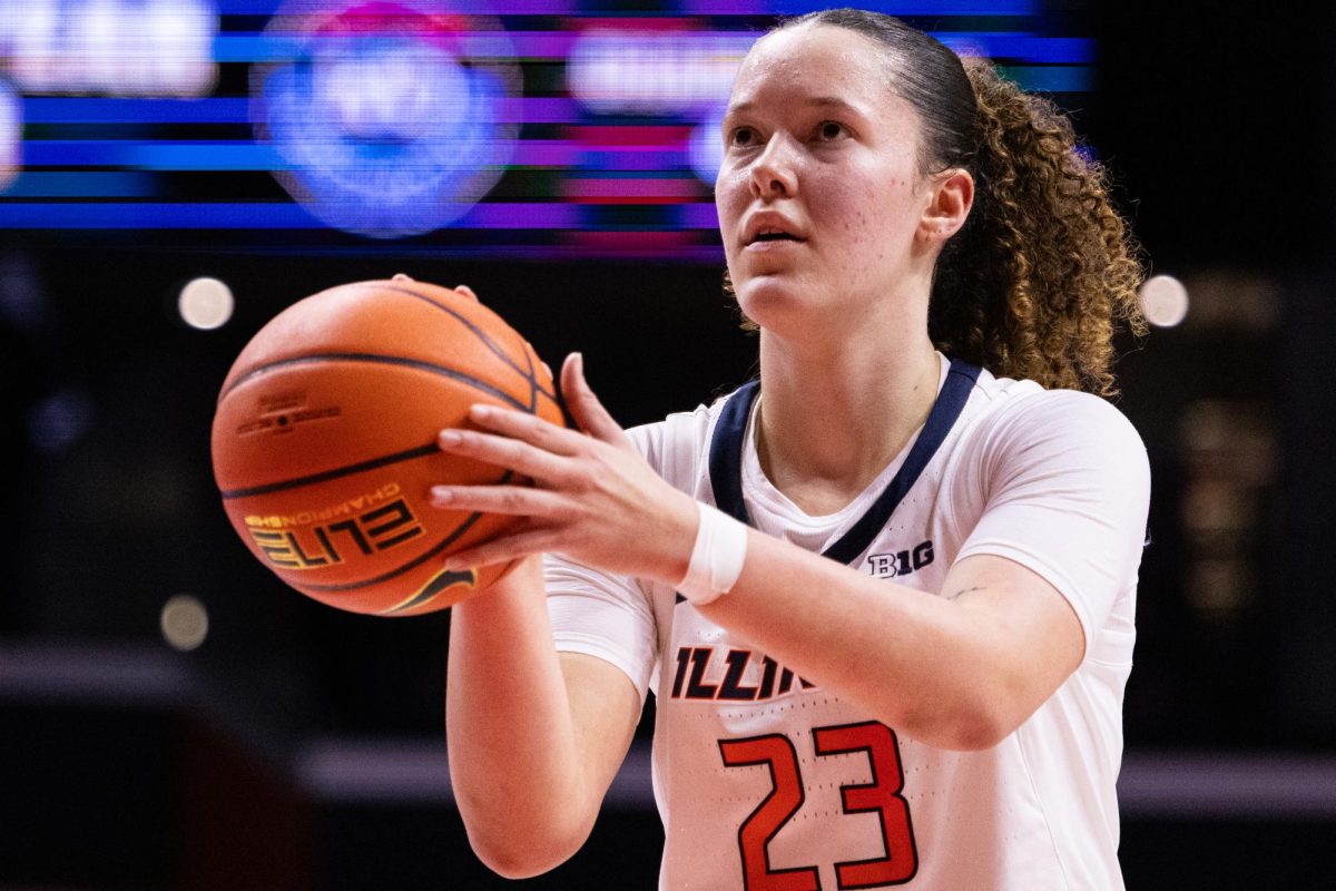 Sophomore forward Berry Wallace shoots a free throw against North Texas at State Farm Center on Dec. 14. The Illini beat the Mean Green 81-69.