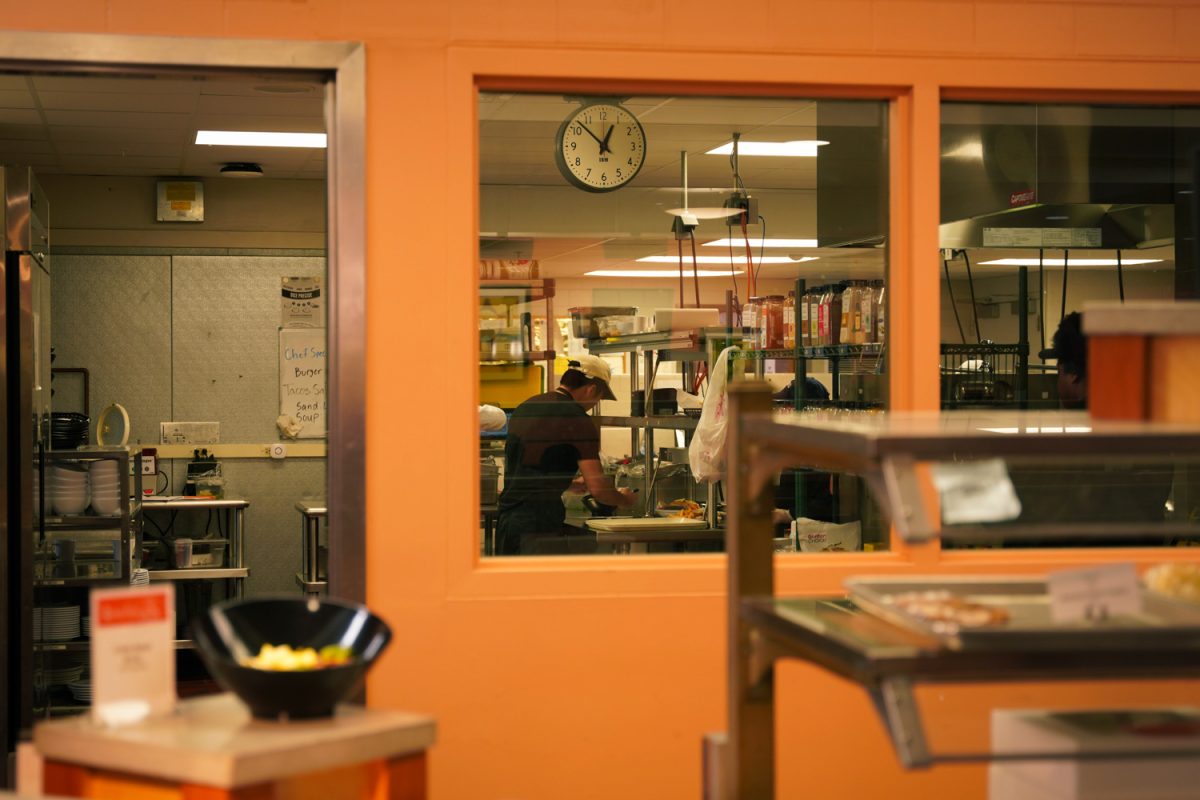 Chefs prepare dishes in the kitchen at Bevier Café on the second floor of Bevier Hall on Nov. 14.