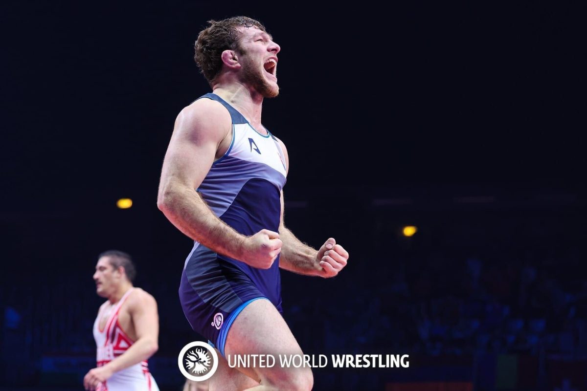 Ermak Kardanov at the 2023 European Championships in Zagreb, Croatia.