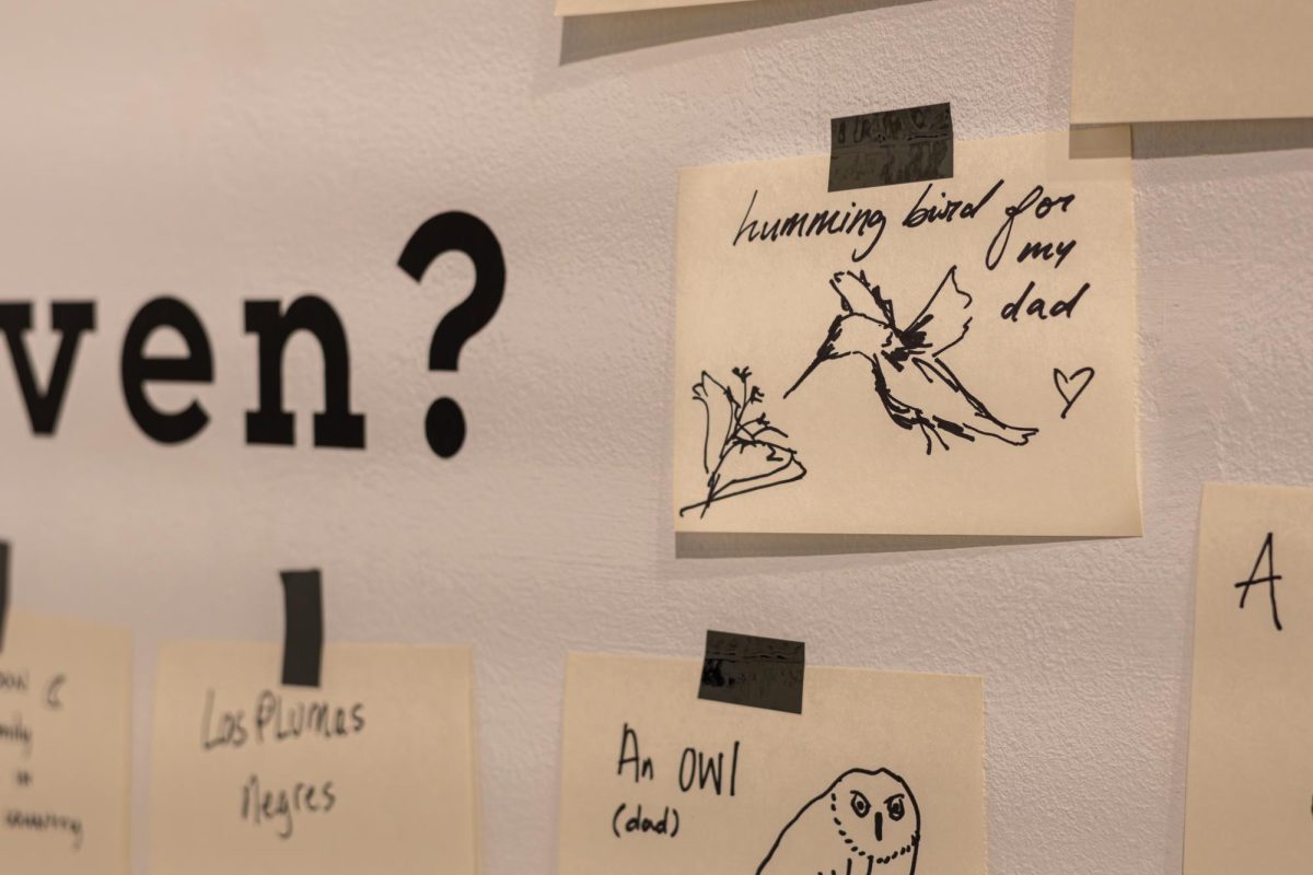 "When the Raven Appears" by student-curator Cecilia Lopez is on display at the Bloc Gallery in the Art and Design building until Feb. 7. The art exhibition displayed multiple photographs that Lopez's father took when she was younger and curated them around the theme. Spectators could add notes and drawings of their "ravens" are in their lives.