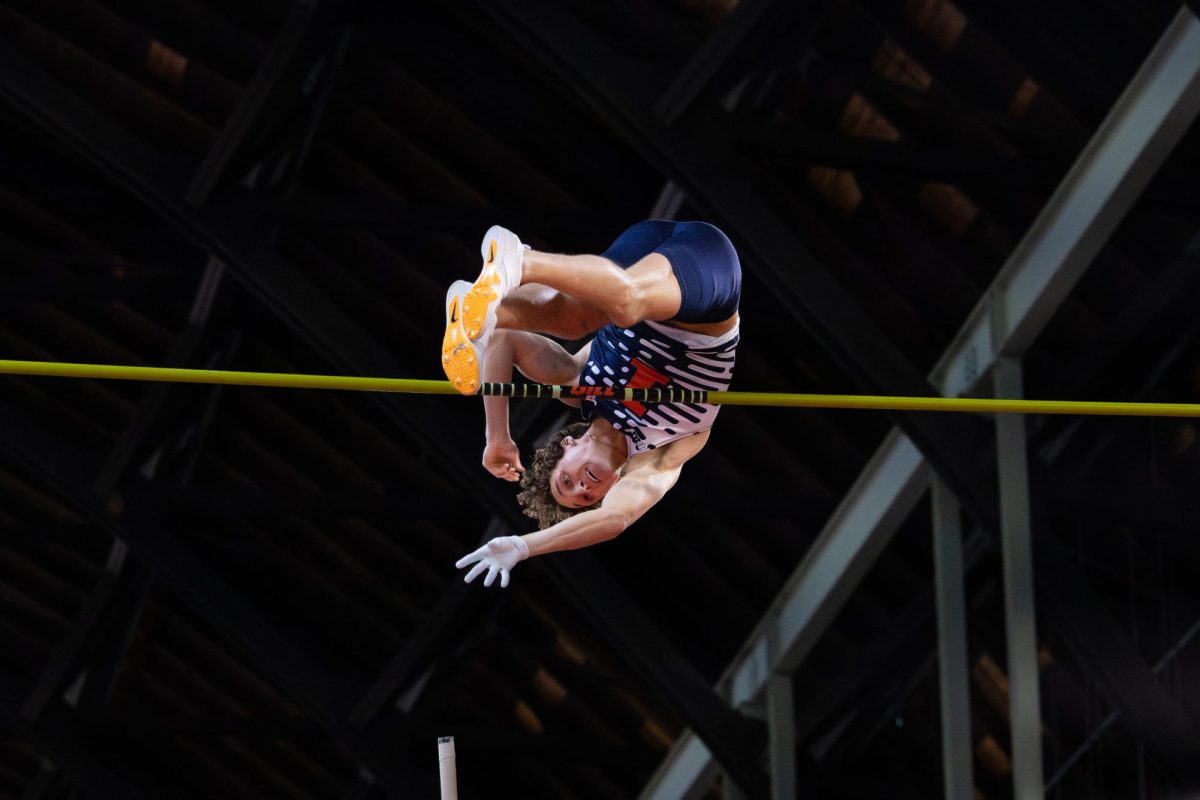 Junior pole vaulter Cody Johnston jumps on the third day of the Fighting Illini Challenge and Combined Events at the Armory on Jan. 24. 