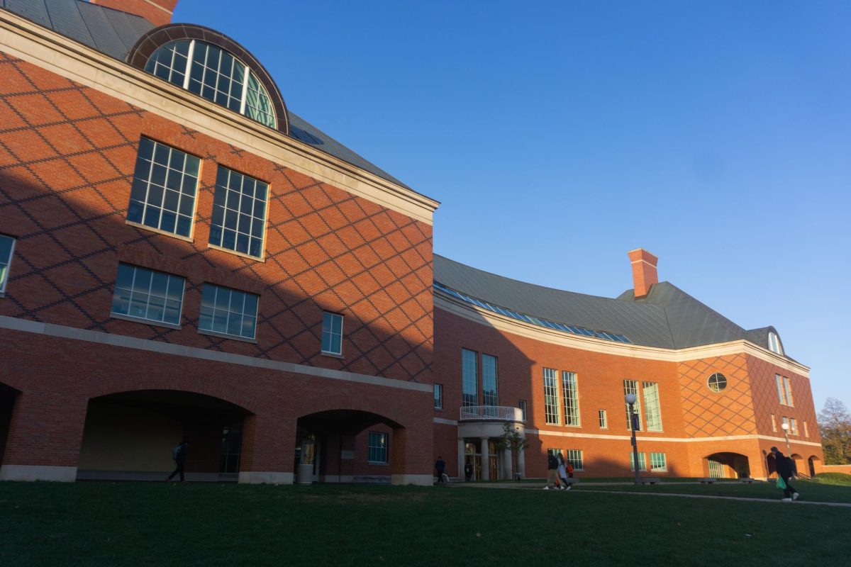 Students enter and exit the Grainger Engineering Library on Nov. 11, 2023. The Grainger College of Engineering and the Department of Defense inked a $9 million contract to research 3D printing of large metal military vehicle parts. 