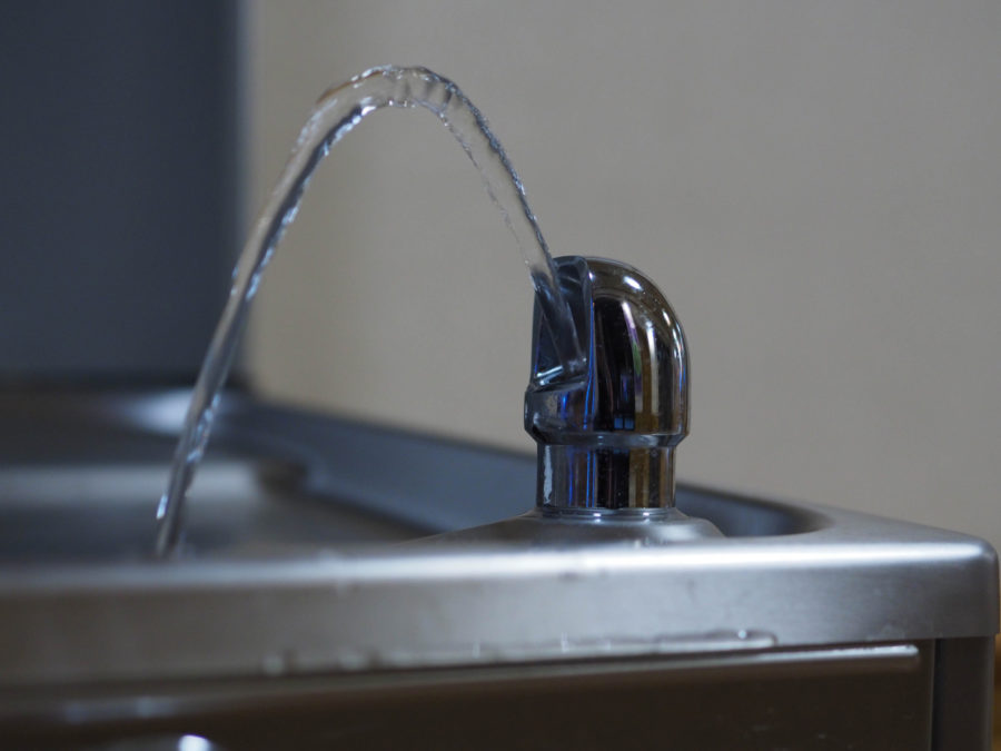 A water fountain at the Illini Union produces a stream. Illinois American Water, a state water supplier and the exclusive supplier for Champaign-Urbana, has requested a rate increase which would increase residential water bills.