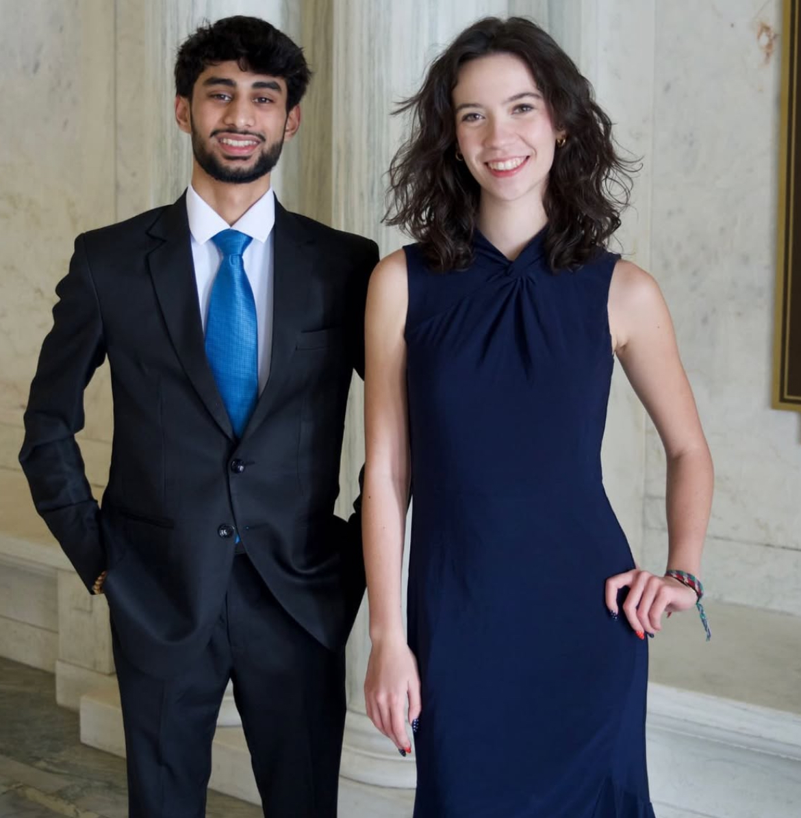 Omar Mohsin (left), junior in LAS and candidate for student vice president, and Gabi DalSanto (right), junior in ACES and student president candidate, spoke to The Daily Illini about their campaign. 