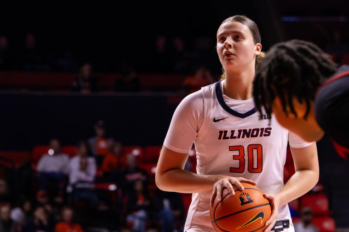 Freshman forward Cearah Parchment shoots a freethrow during Illinois'  game against Rutgers on Feb. 17.