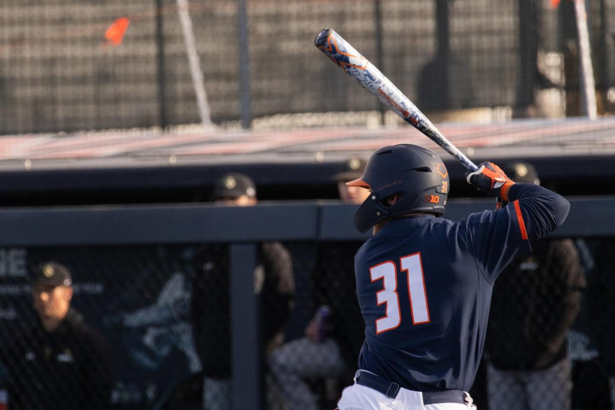 Junior infielder J. R. Nelson stands at the plate during Illinois' win over Lindenwood on Feb. 25. 