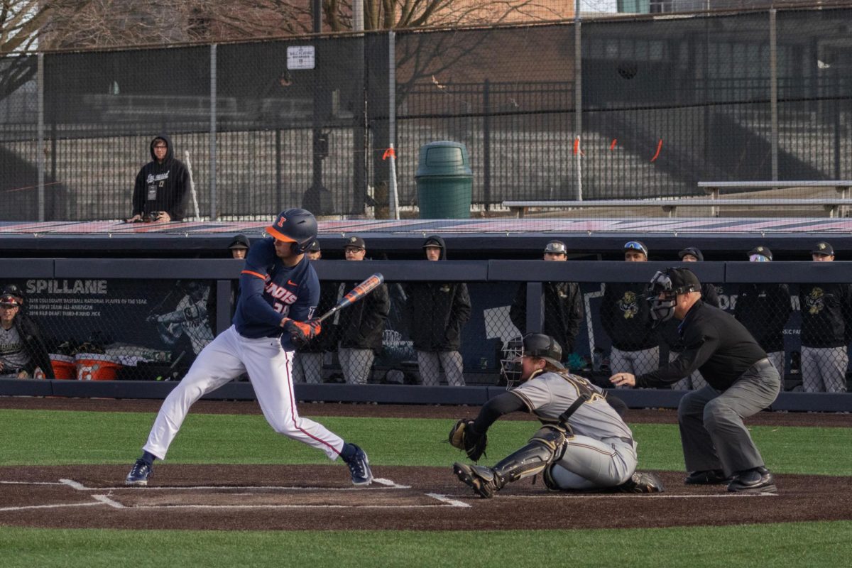 Junior outfielder Collin Jennings hits a two-run home run during a game against Lindenwood on Feb. 25.