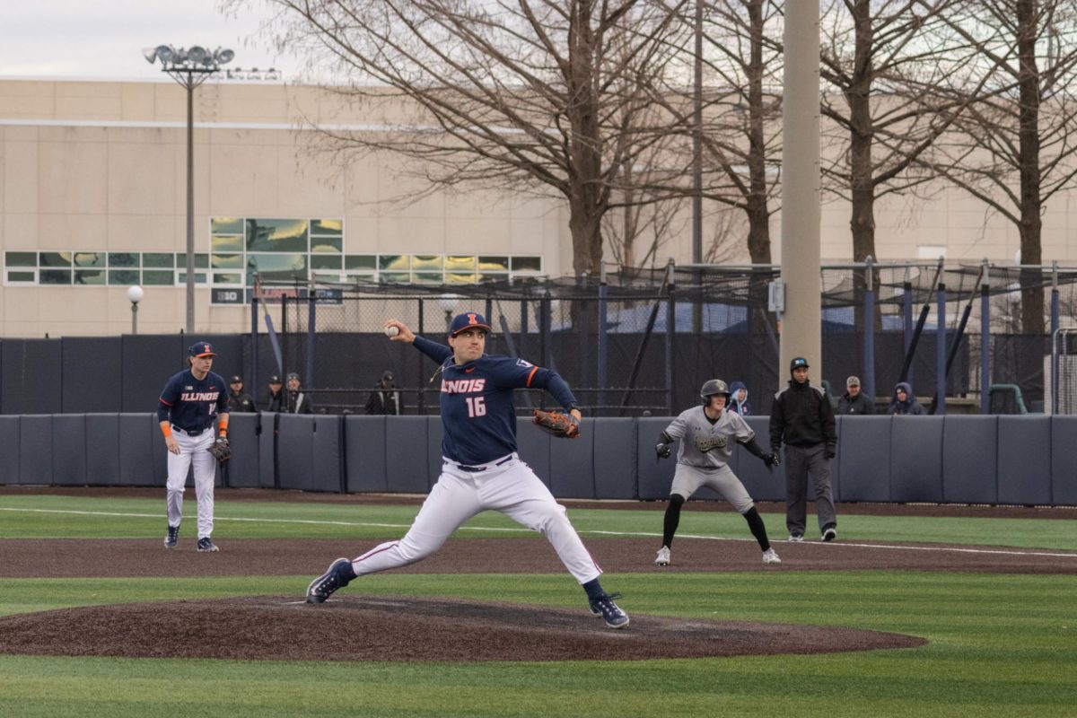 Graduate student right-handed pitcher Richie LaCien pitches against Lindenwood on Feb. 25. 
