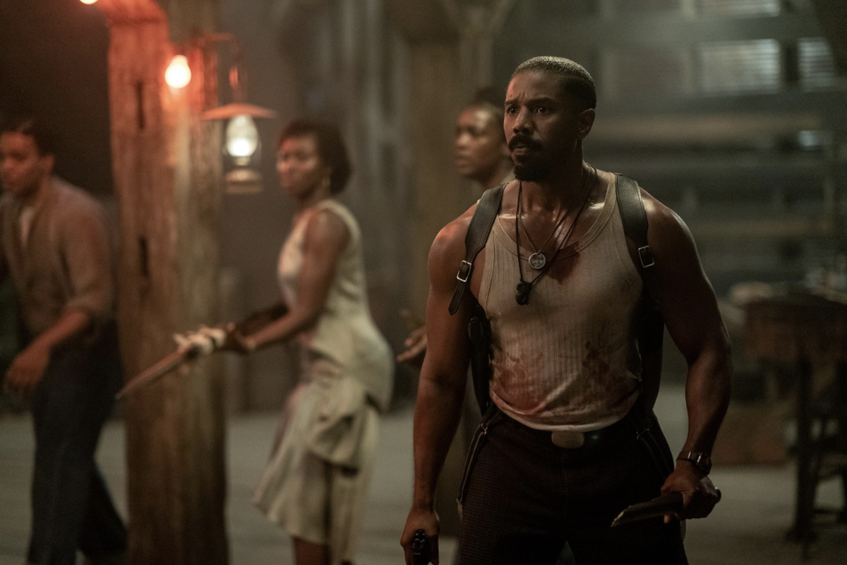 Michael B. Jordan, Miles Eaton, Jayme Lawson, and Wunmi Mosaku in Sunners (2025)