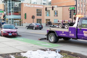 Both vehicles involved in the collision were towed away.