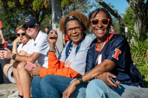 Illinois fans enjoy the balmy 80º weather in Tampa, Fla. before the game on Monday.