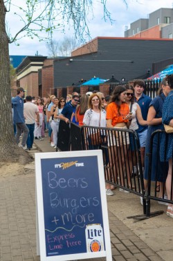 Joe's Brewery had arguably the longest line of the bars. It stretched almost to Green Street, and the upper level was visibly full.