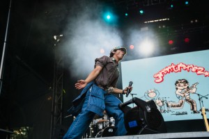 grentperez invigorates the audience as he moves around stage while performing.