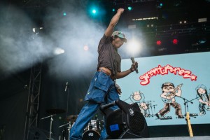 grentperez lifts his fist to the air.