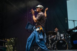 grentperez singing during his set at Lollapalooza 2024.