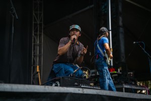 grentperez looks straight at the camera during his performance at Lollapalooza.