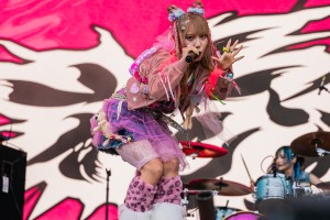 Yukina looks to the audience as she she provides her different kinds of vocals.