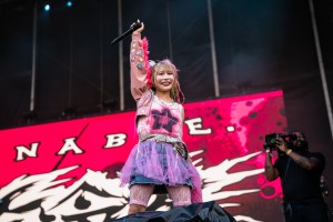 Yukina shares an emotional smile to those in the crowd.