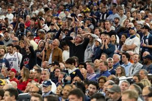 UConn fans react to a foul being called on UConn junior guard Silas Demary Jr.